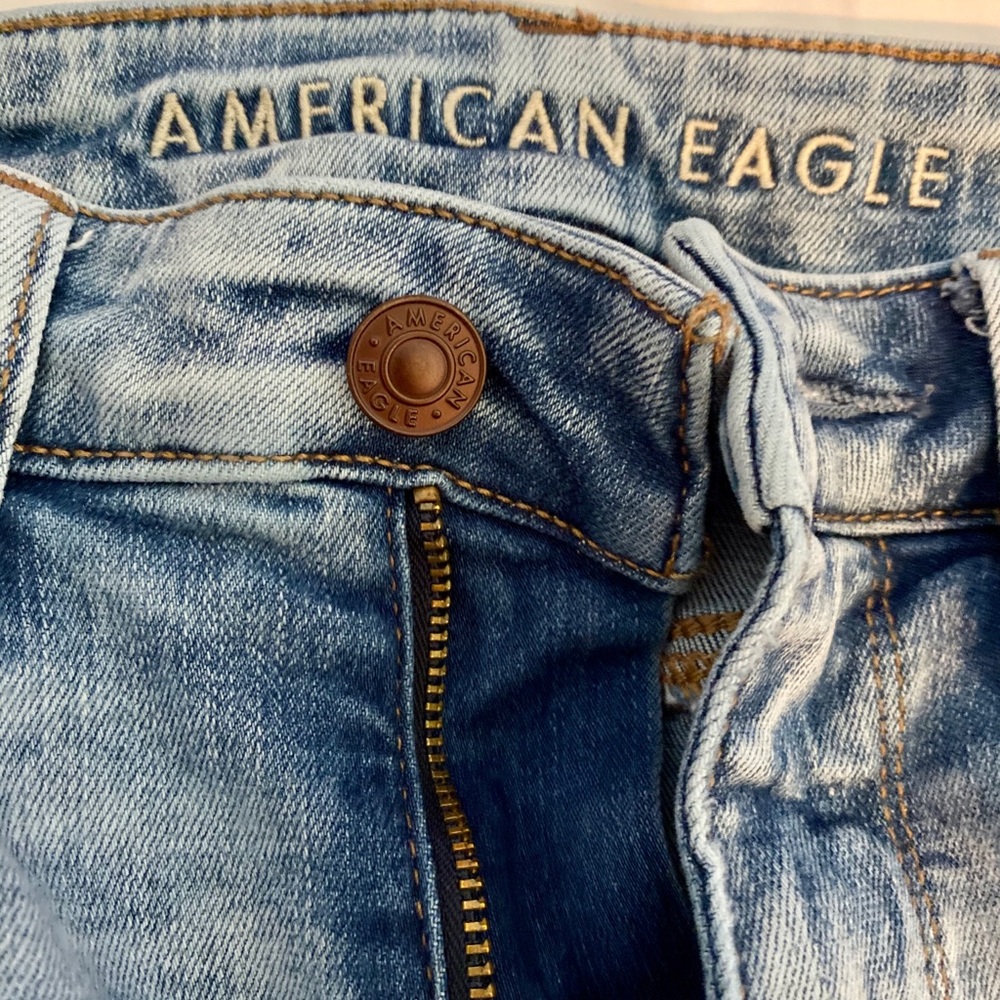 AE / AMERICAN EAGLE HIGH RISE JEGGING CROP JEANS